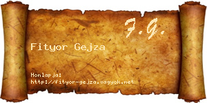 Fityor Gejza névjegykártya